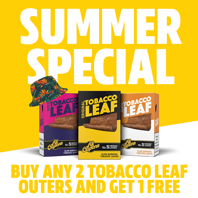 Al Capone Tobacco Leaf Wraps - Mixx (10 Packs of 5)