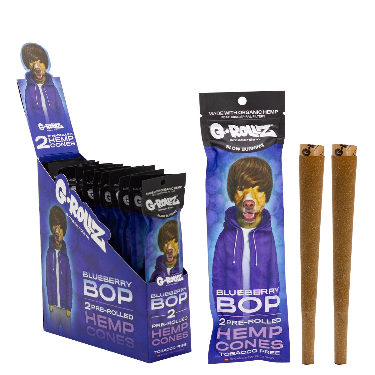 G-Rollz Pre-Rolled Hemp Cones - Blueberry Bop (12pcs)
