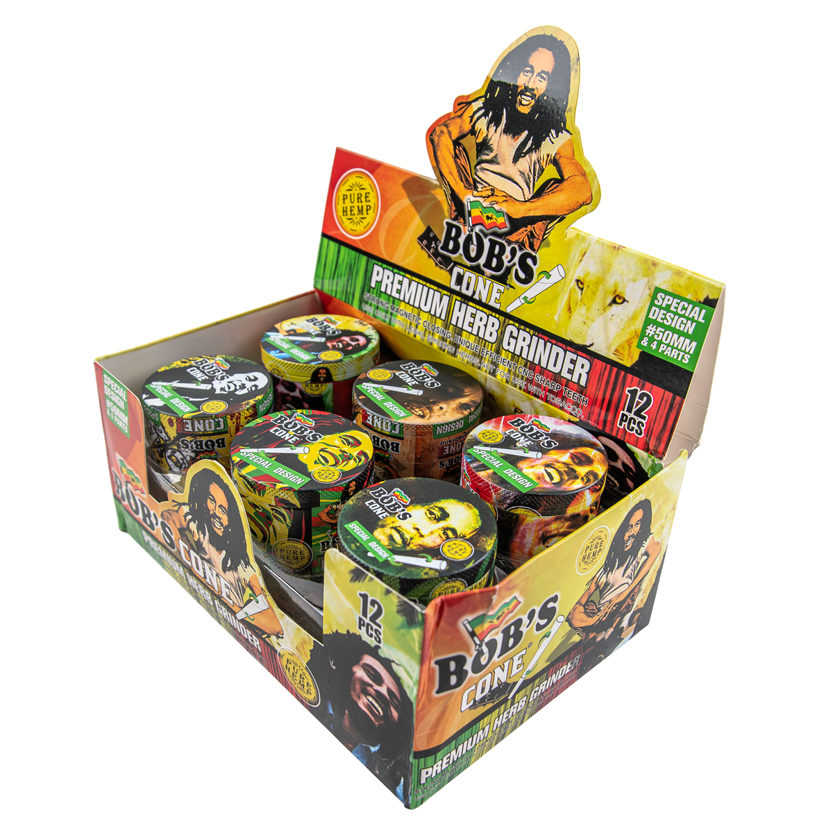 Bobs cones premium herb metal grinder 12 pack