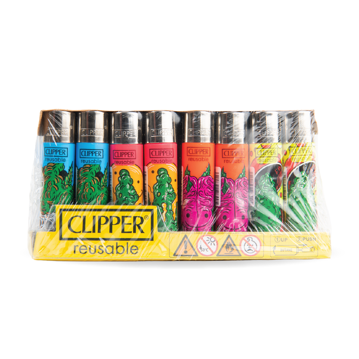 Clipper Lighters: Strange Weed LB (48 Pack)