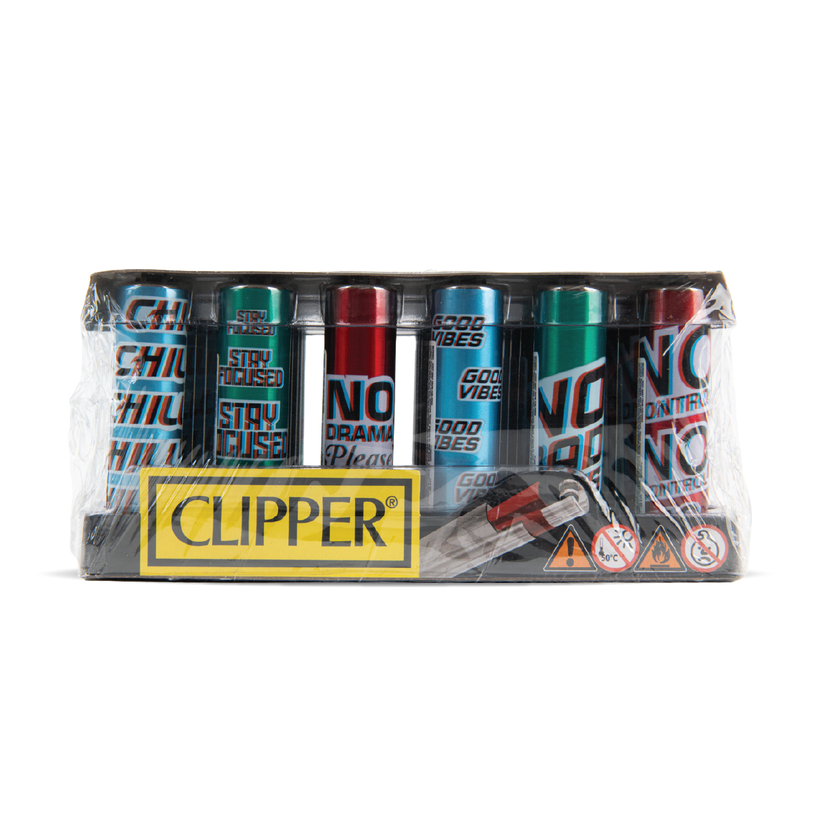 Clipper Lighters - Metal Positive Vibes (30pcs)