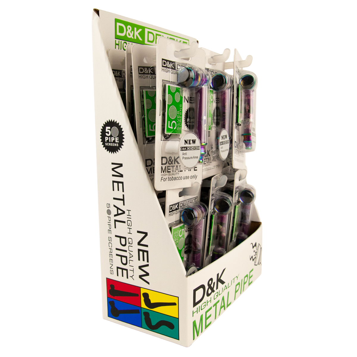 D&K Smokers Pipes: Metal Rainbow (24 pack)