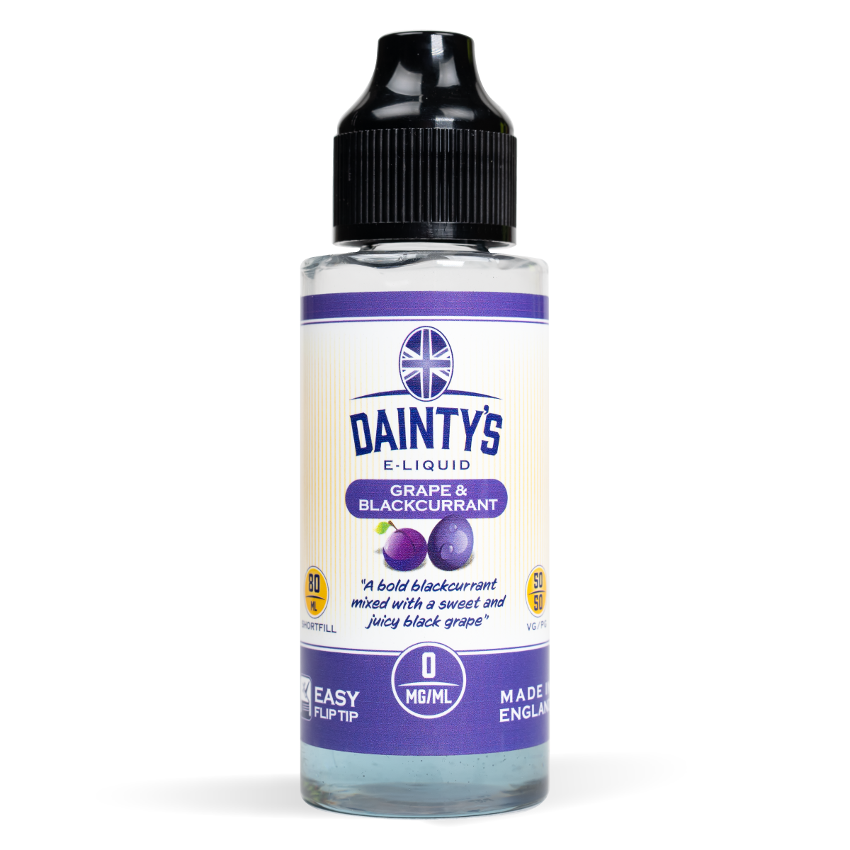 Dainty'S 80Ml E Liquid Shortfills Grape & Blackcurrant 80Ml