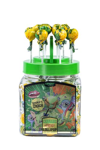 Euphoria Cannabis Lollipops Jar - Energy (100pcs)