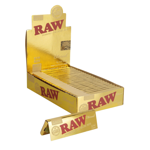 Buy Raw Ethereal Classic King Size Slim Rolling Papers Full Box Cbd