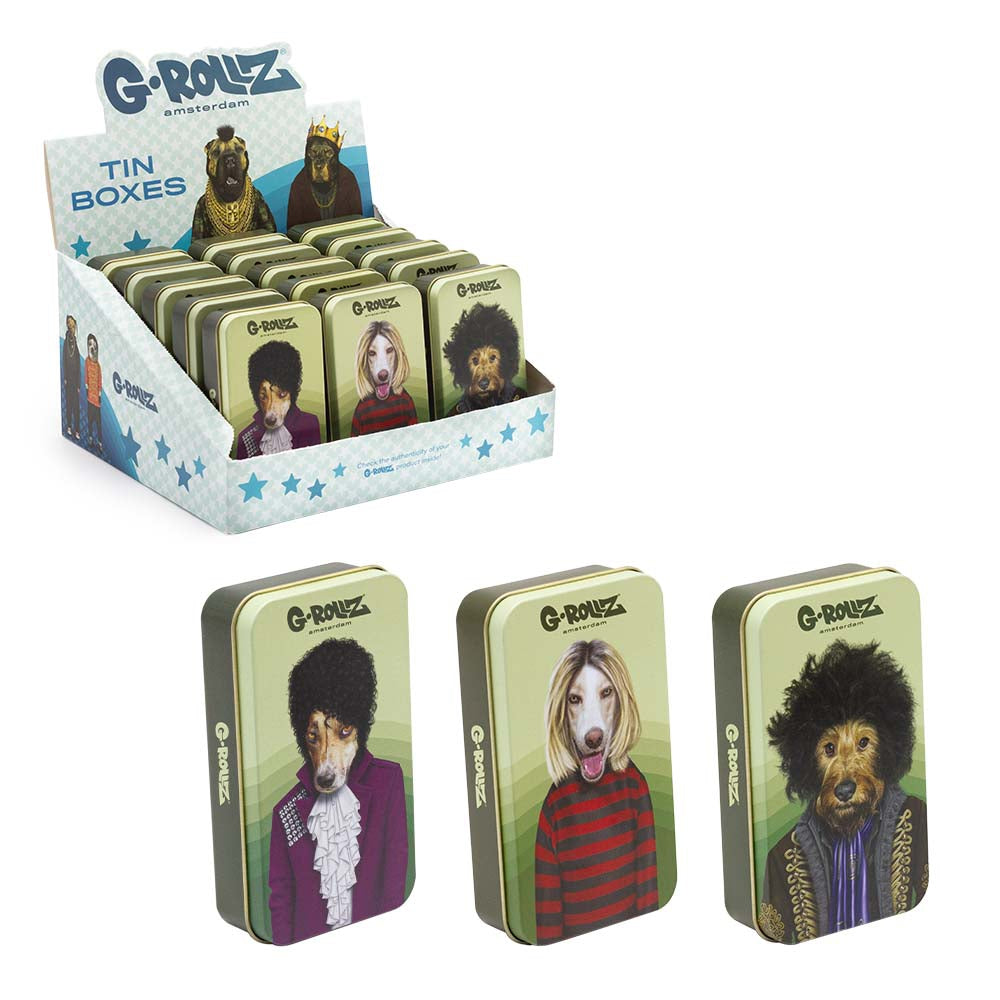 G-Rollz Pets Rock Tobacco Tins 'Rap Dog' (15 pcs)