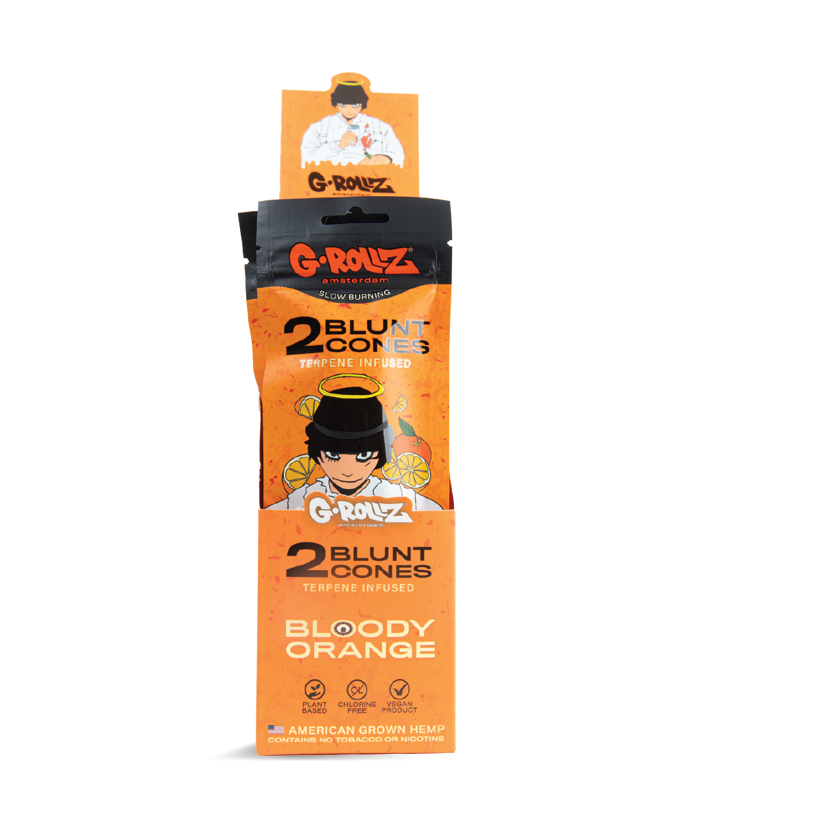 G-Rollz Blunt Cones Pouches: Bloody Orange - 2 Cones (12 Pack)