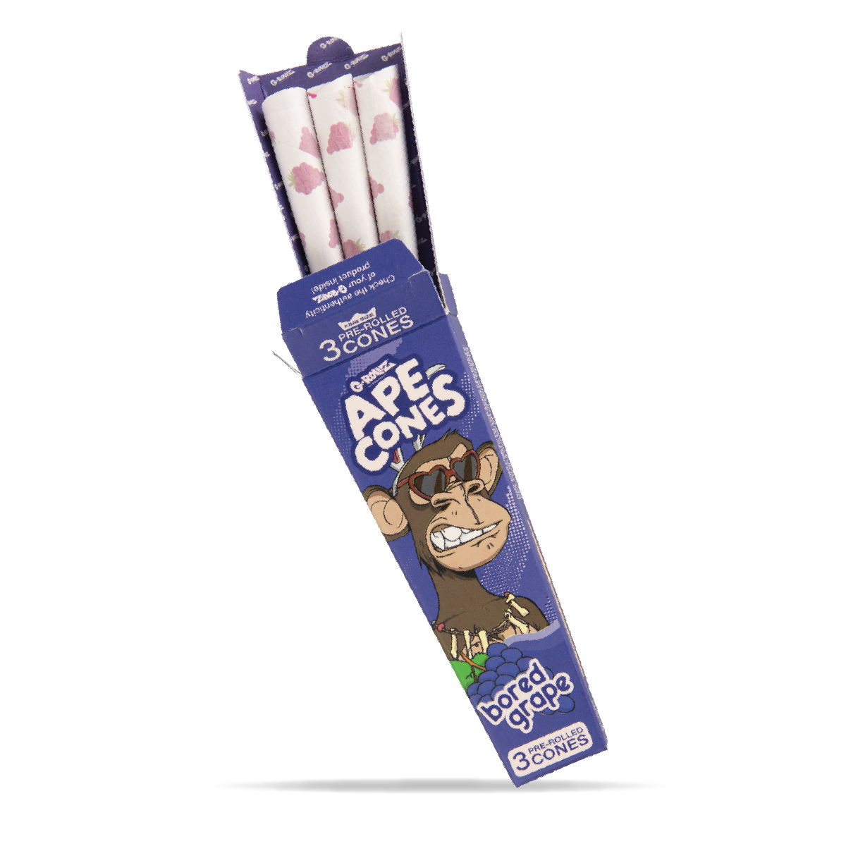 G-Rollz Ape King Size Pre-Rolled Cones: Bored Grape - 3 Cones (24 Pack)