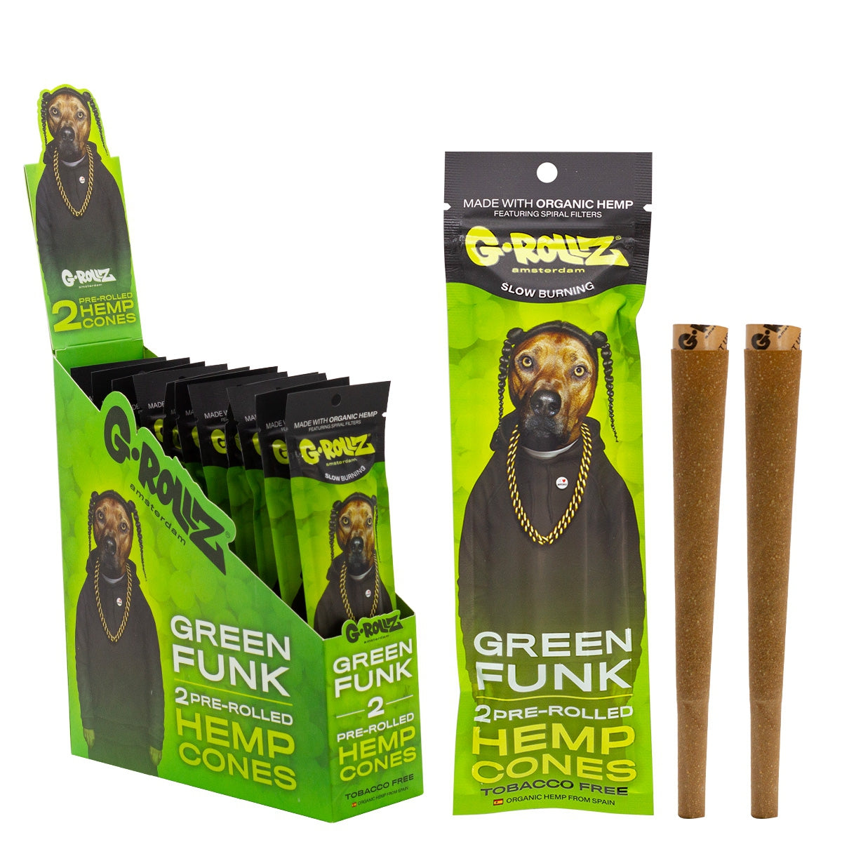 Buy G-Rollz Pre-Rolled Hemp Cones - Green Funk (12pcs) | CBD