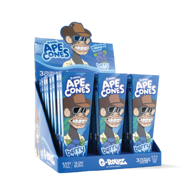G-Rollz Ape King Size Pre-Rolled Cones: Berry Blue - 3 Cones (24 Pack)