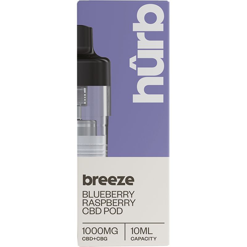 Hûrb Breeze CBD Refill Pod CBD+CBG 1000mg 10ml - Blueberry Raspberry