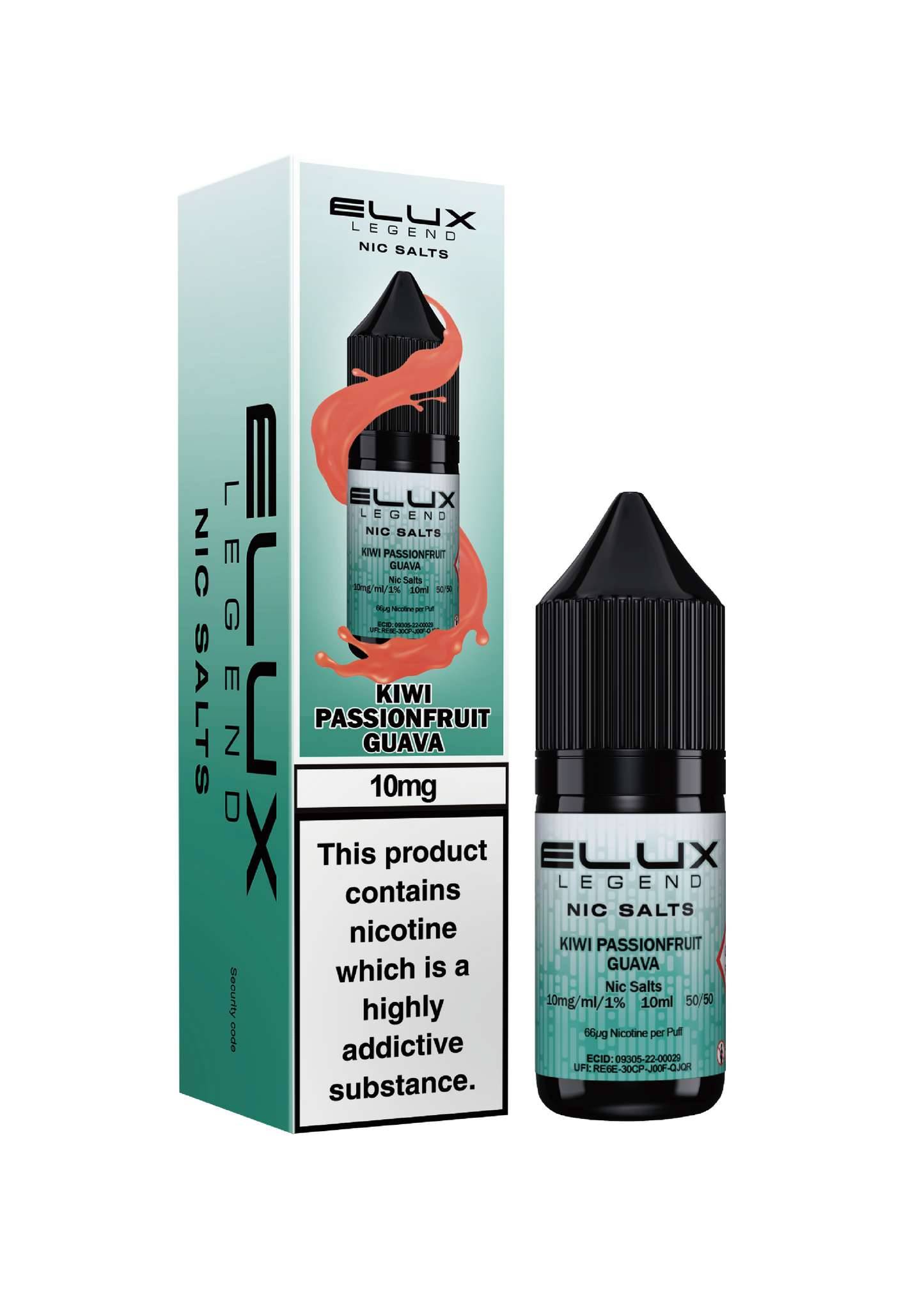 Elux Legend Nic Salts: Kiwi Passionfruit Guava - 10mg (10 Pack)