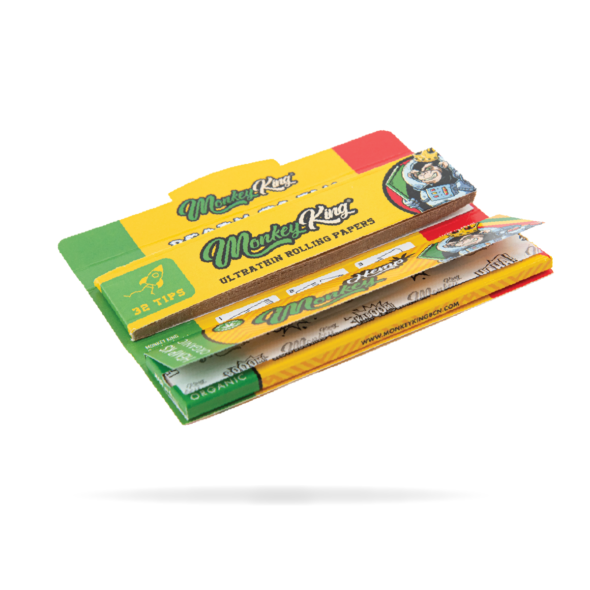 Monkey King Rolling Papers & Tips: Hemp - King Size (24 Pack)