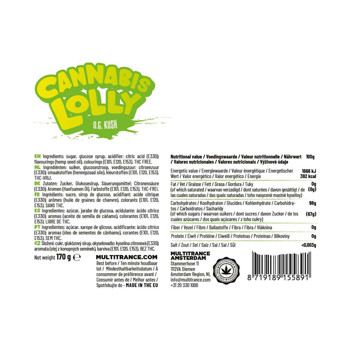 Multitrance Cannabis Lollipops: OG Kush (10 Pack)