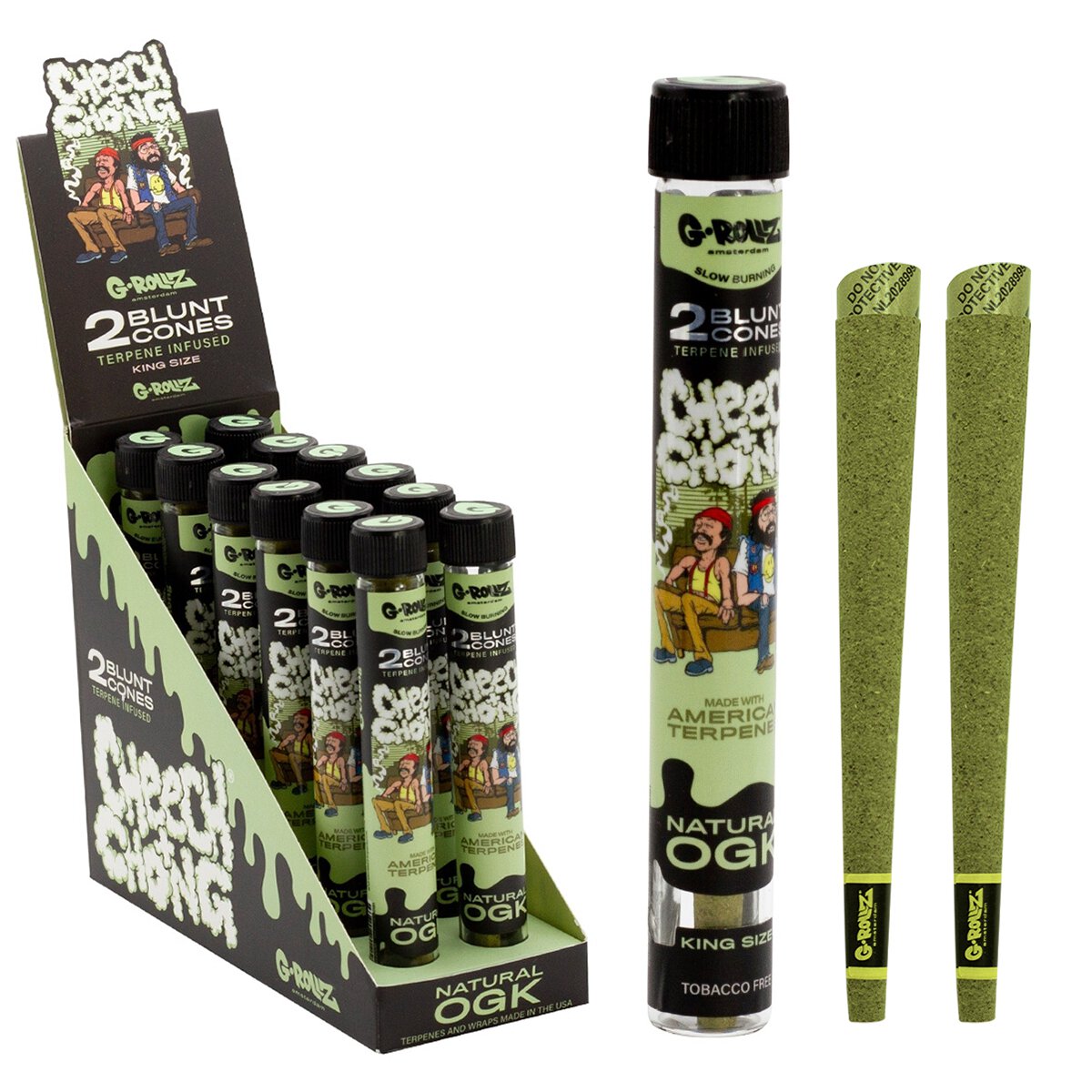 Cheech & Chong Terpene Infused Hemp Blunts - Natural OGK (12 pcs)