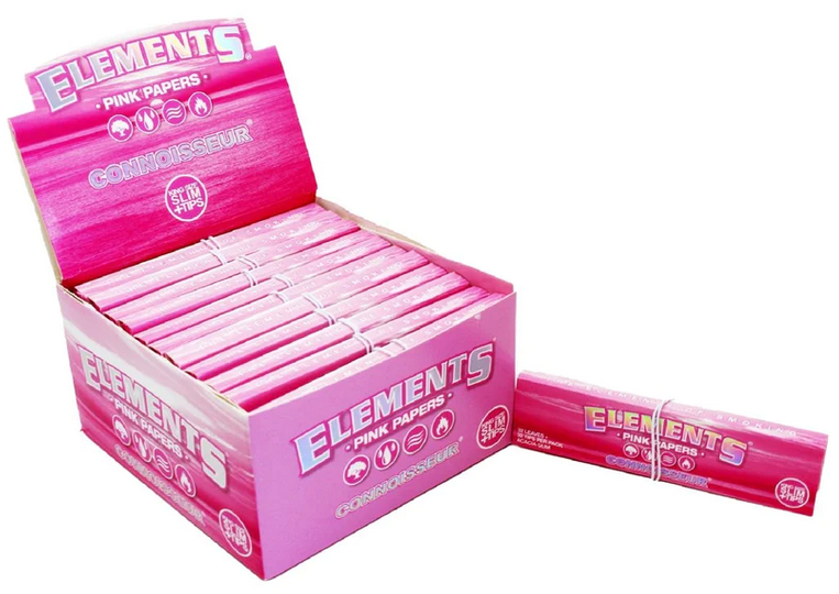 Elements Connoisseur Pink Rolling Papers & Tips