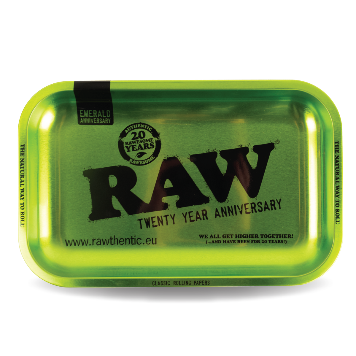 RAW 'Emerald Green Anniversary' Rolling Tray (Small 11" x 7")