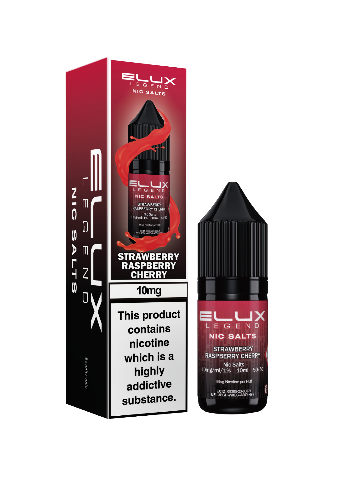 Elux Legend Nic Salts: Strawberry Raspberry Cherry - 10mg (10 Pack)