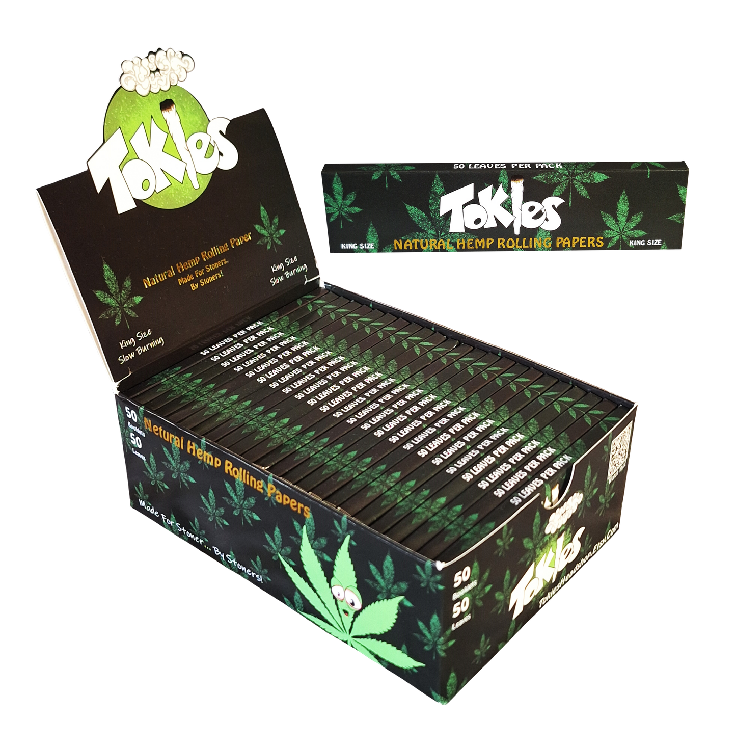 Tokies King Size Natural Hemp Rolling Papers (Full Box)