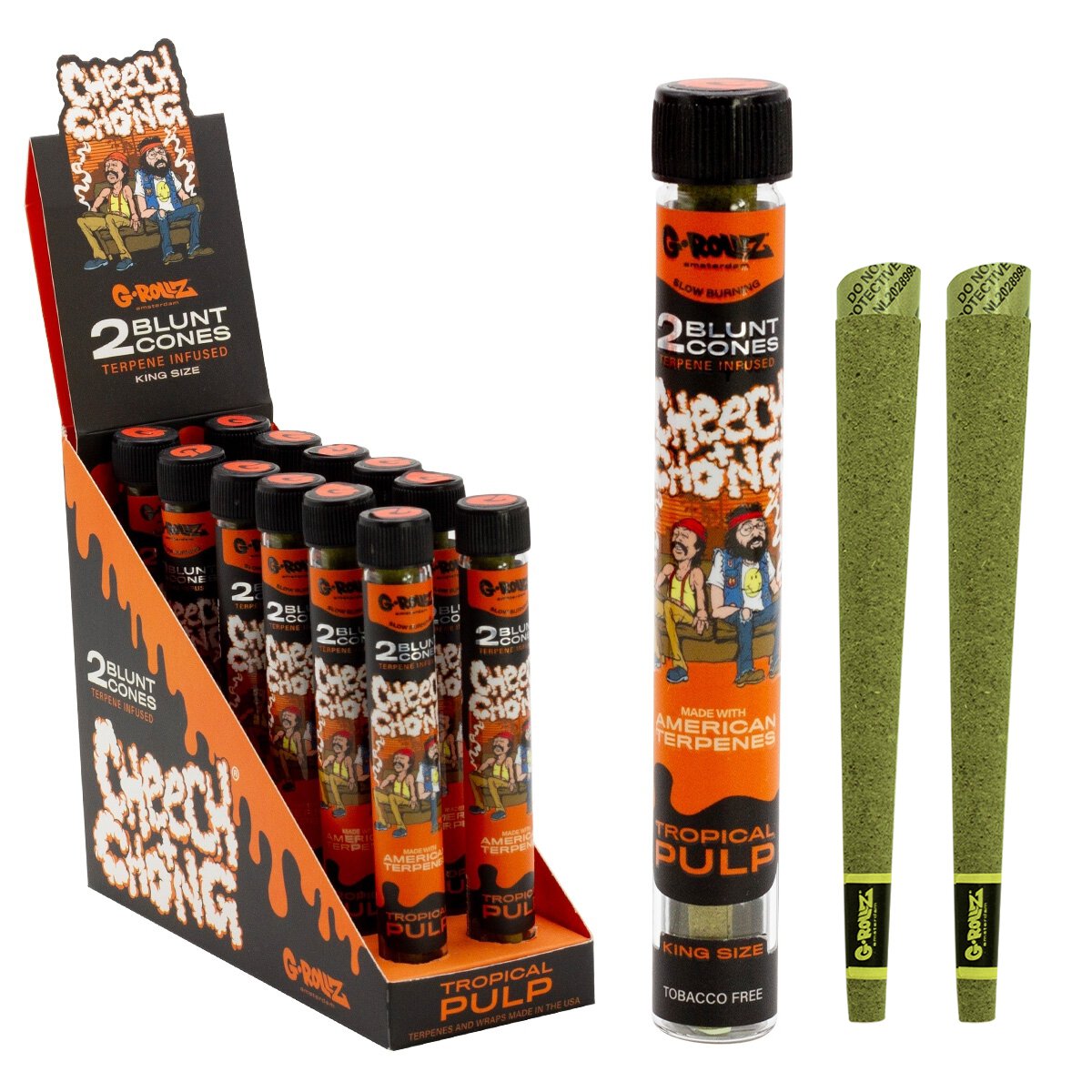 Buy Cheech & Chong Terpene Infused Hemp Blunts - Tropical Pulp (12