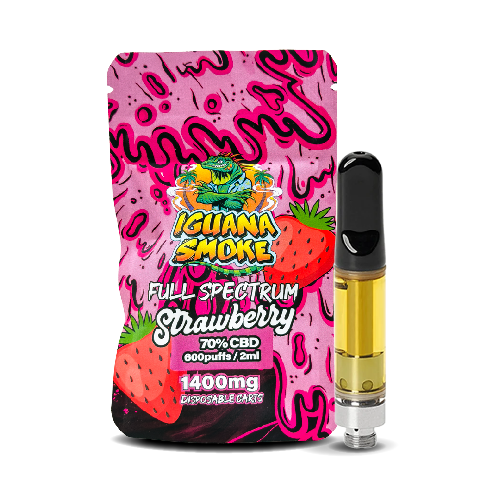 Iguana Smoke CBD Vape Cartridges 2ml: Strawberry - 1400mg Blazed Wholesale Iguana Smoke CBD Vape Cartridges 2ml: Strawberry - 1400mg Blazed Wholesale