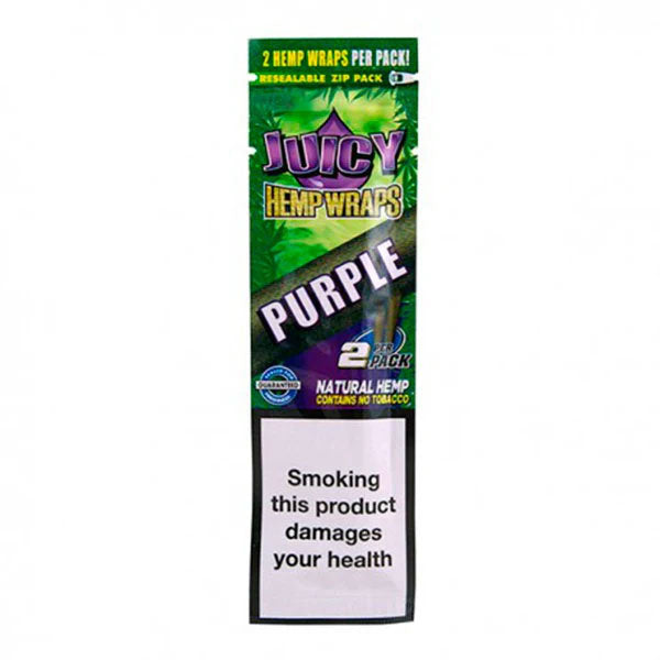 Juicy Hemp Wraps 2 Packs (25 Pack) Flavored Tobacco Free Blunt Wraps Purple Default Title