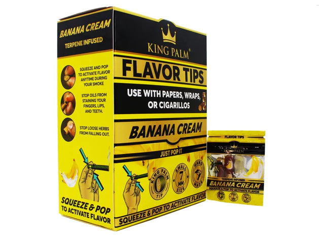 King Palm Flavoured Squeeze & Pop Tips - Banana Cream (50pcs)