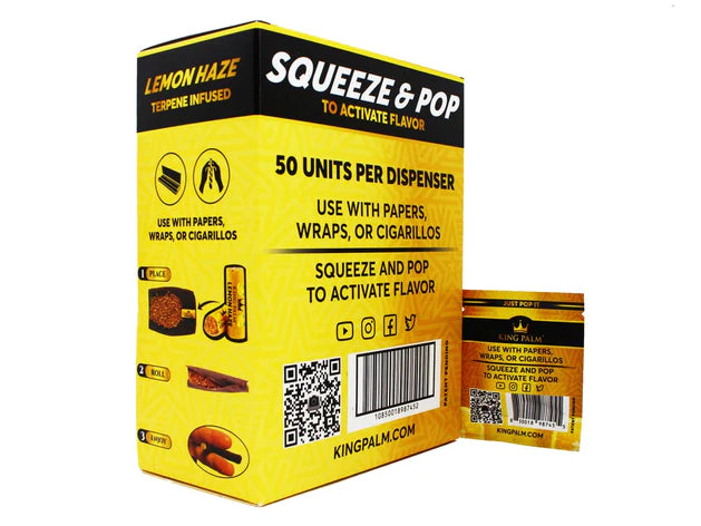King Palm Flavoured Squeeze & Pop Tips - Lemon Haze (50pcs)