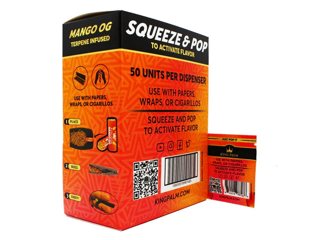 King Palm Flavoured Squeeze & Pop Tips - Mango OG (50pcs)