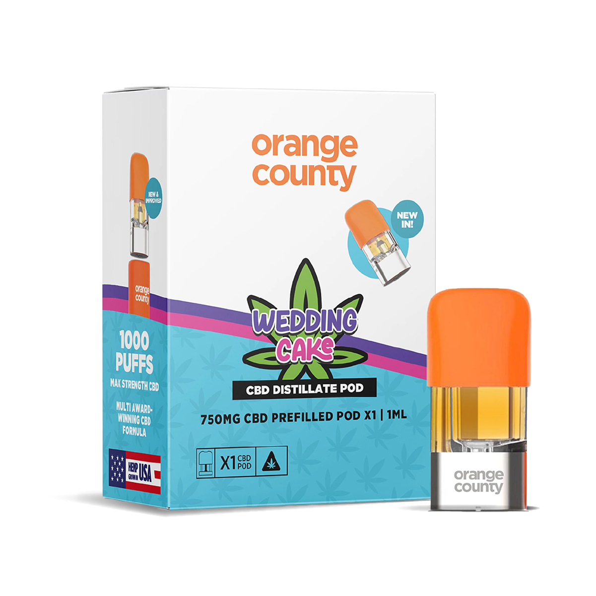 Orange County CBD Distillate Refill Pod 750mg: Wedding Cake - 1ml (Sin Blazed Wholesale Orange County CBD Distillate Refill Pod 750mg: Wedding Cake - 1ml (Sin Blazed Wholesale