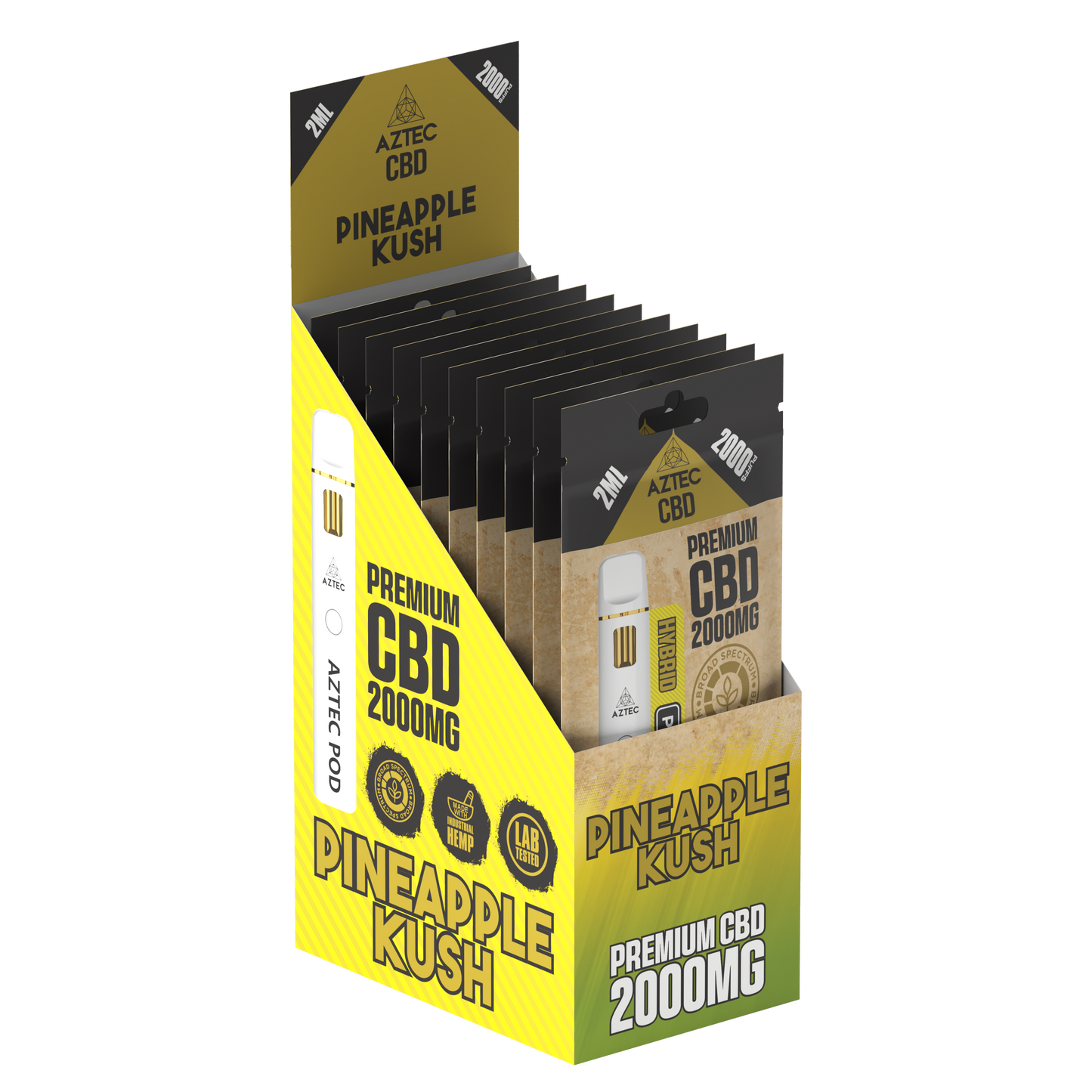 Aztec CBD Premium CBD Pod System 2000mg 2ml - Pineapple Kush