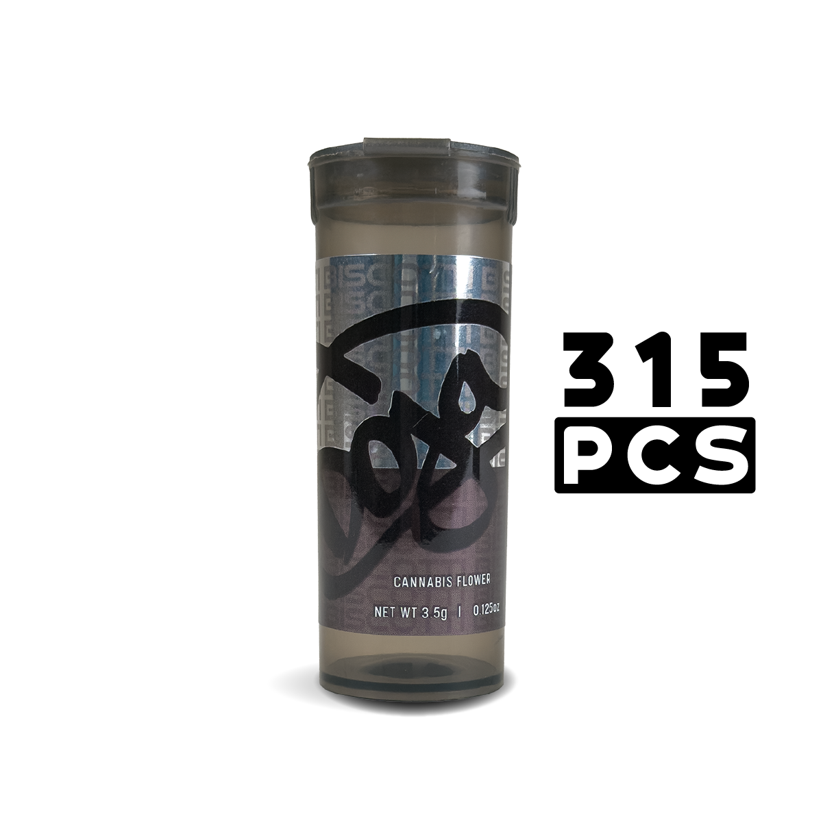 Stash Potz + Label Roll: Black Pot - Doja Biscotti (315pcs Carton)