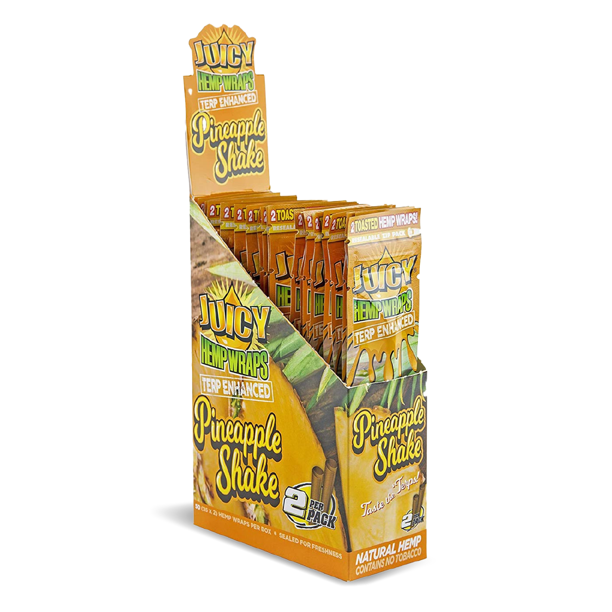 Juicy Terpene Hemp Wraps: Pineapple Shake - 2x Wraps (25 Pack)