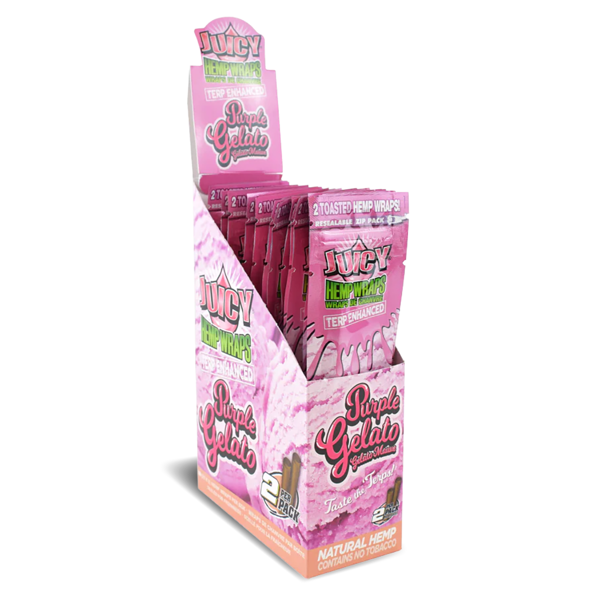 Juicy Terpene Hemp Wraps: Purple Gelato - 2x Wraps (25 Pack)