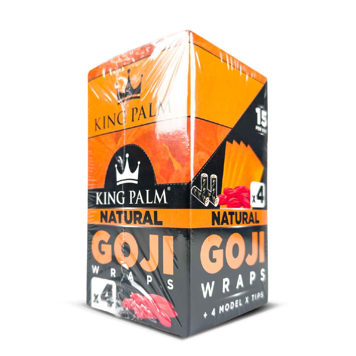 King Palm Goji Wraps + Tips: Natural - 4x Wraps (15 Pack)