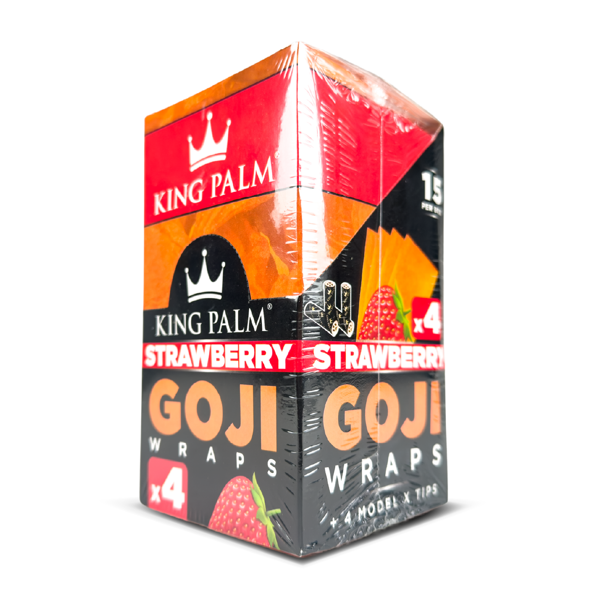King Palm Goji Wraps + Tips: Strawberry - 4x Wraps (15 Pack)