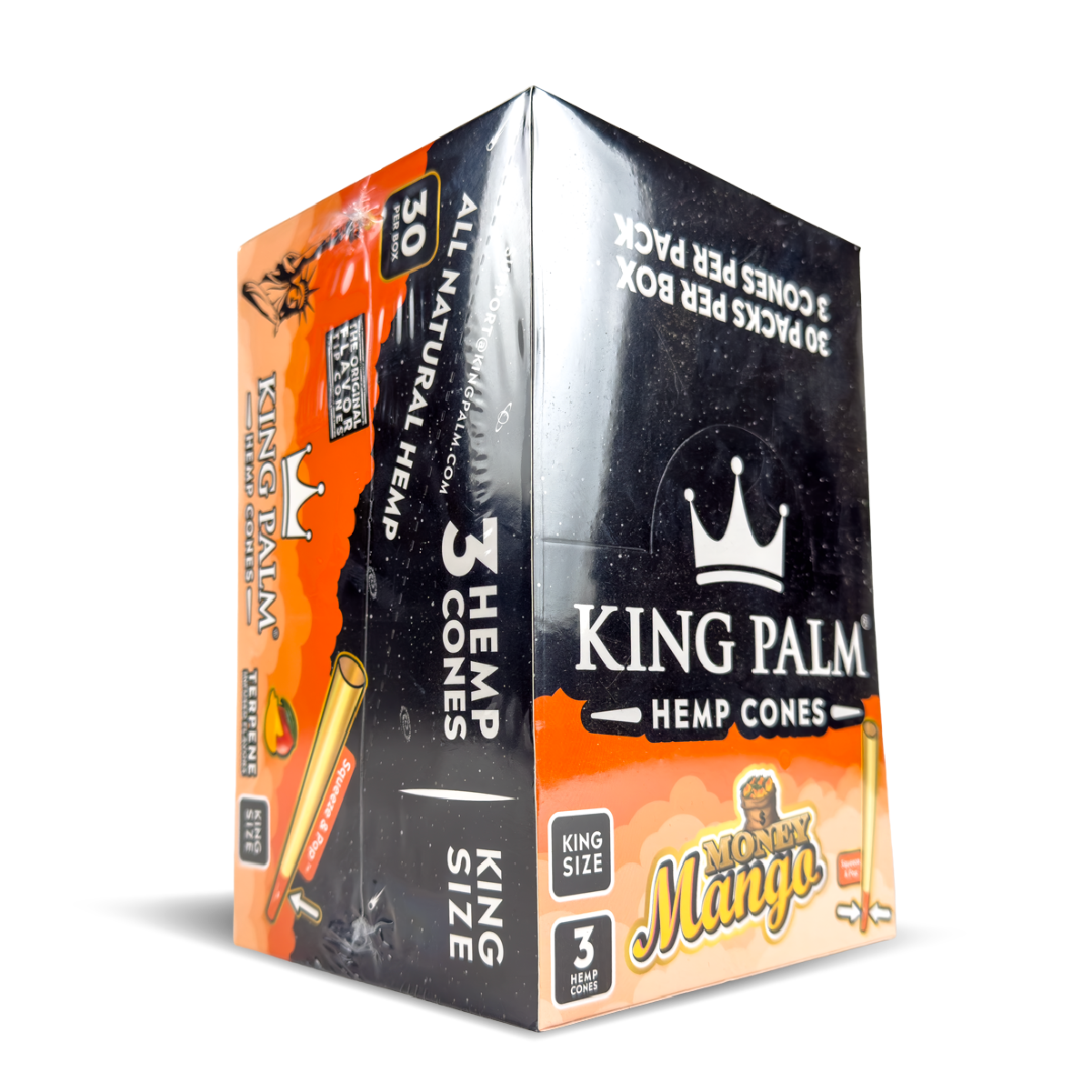 King Palm Hemp Cones: Money Mango - 63Cones King Size (30 Pack)