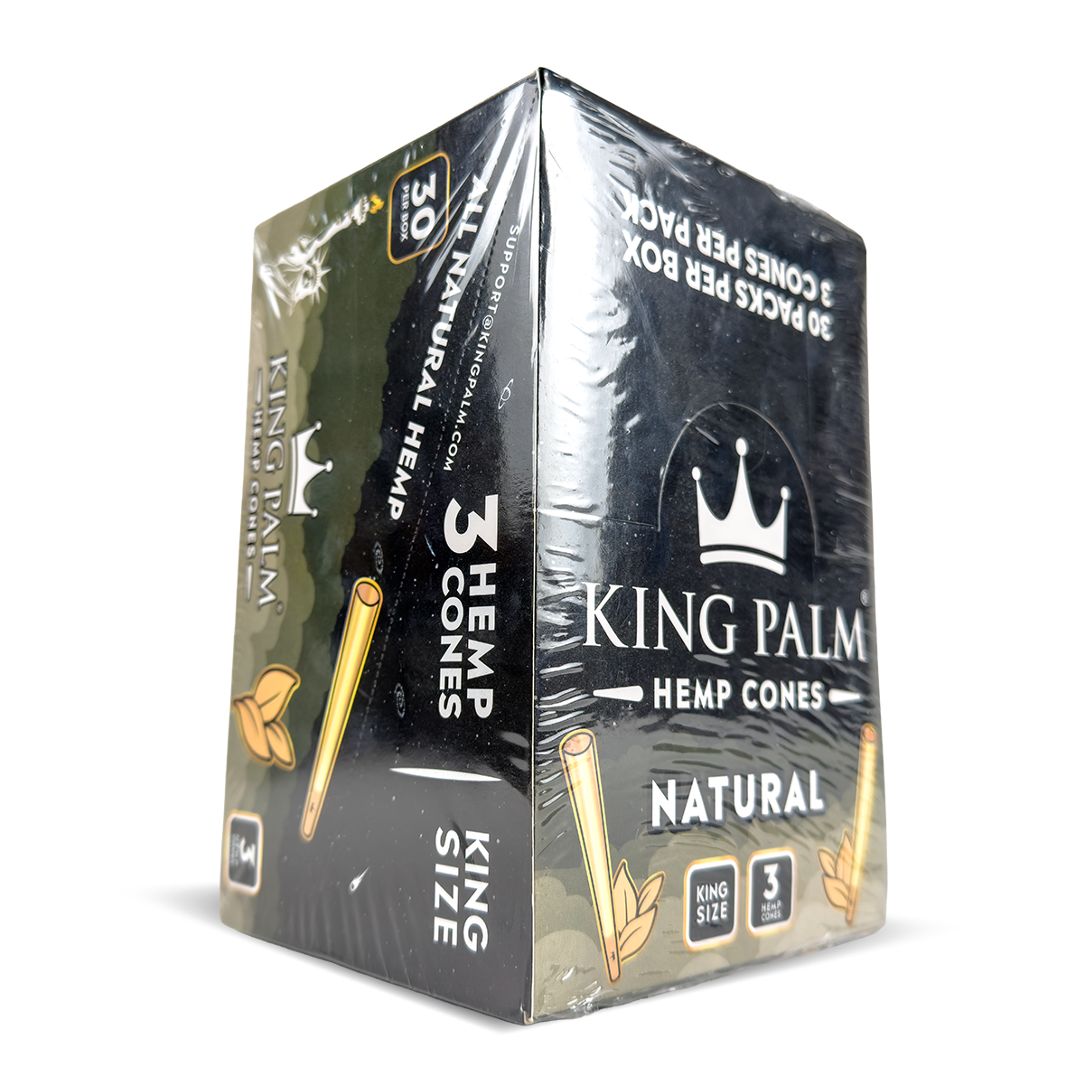 King Palm Hemp Cones: Natural - 63Cones King Size (30 Pack)