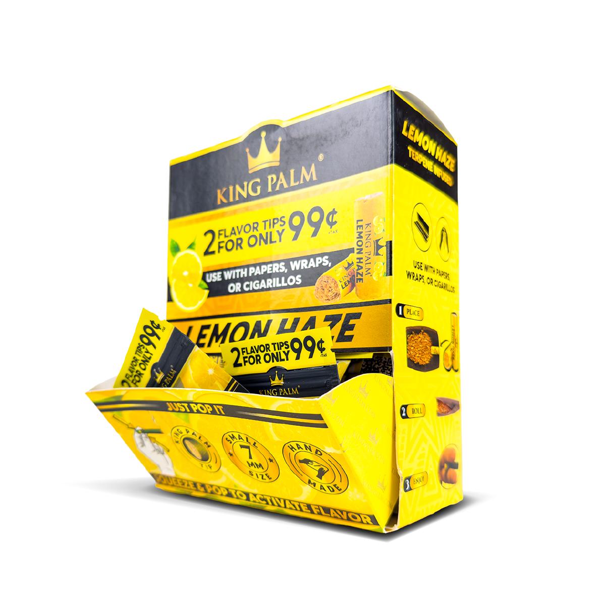 King Palm Flavoured Squeeze & Pop Tips - Lemon Haze (50pcs)