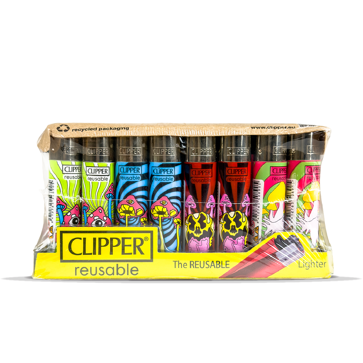 Clipper Lighters - Neon Shrooms (40pcs)