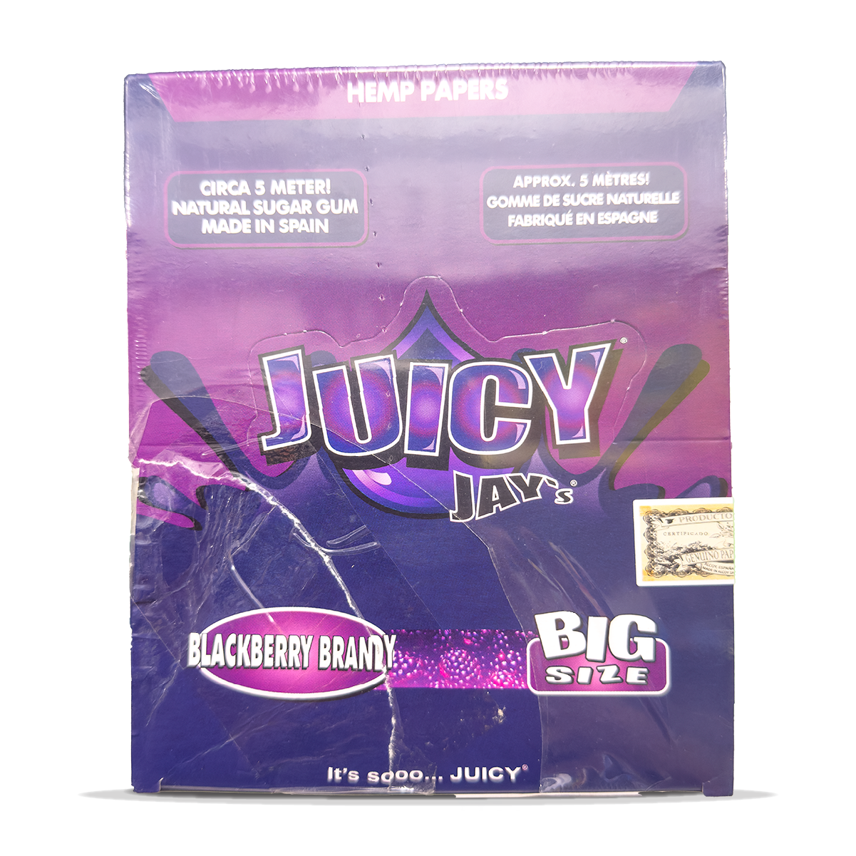 Juicy Jay's Hemp Paper Rolls: Blkby Brndy - 5m (24 Pack)