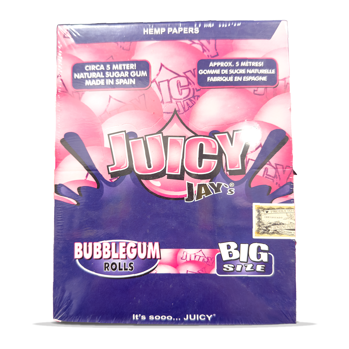 Juicy Jay's Hemp Paper Rolls: Bubblegum - 5m (24 Pack)