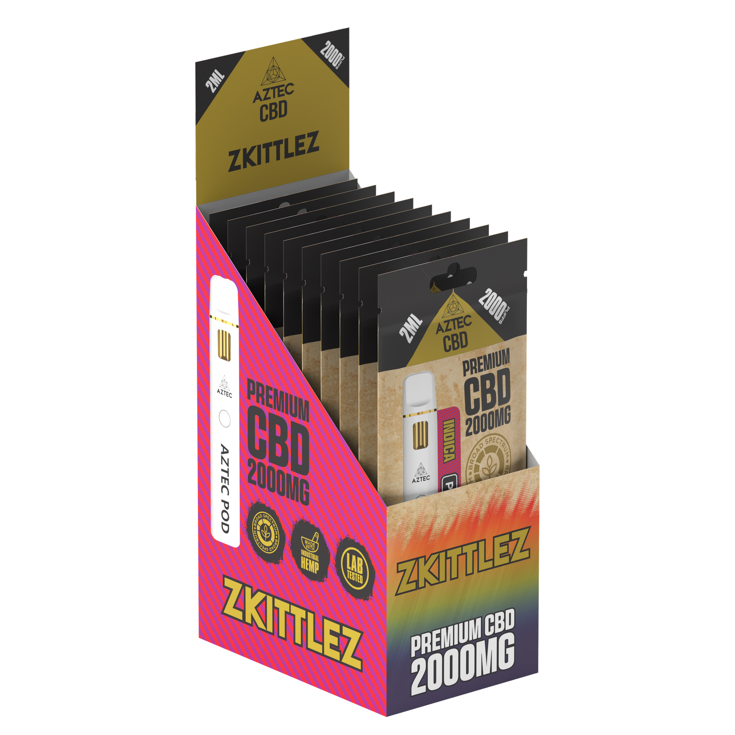 Aztec CBD Premium CBD Pod System 2000mg 2ml - Zkittlez