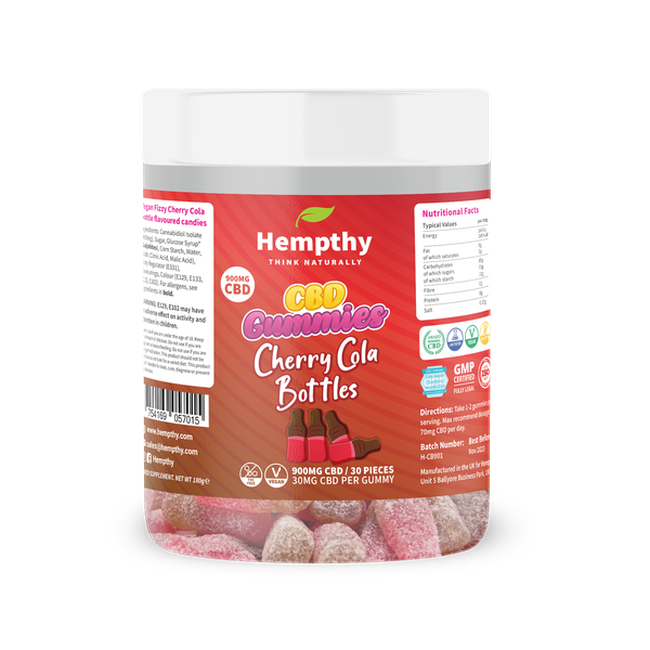 Hempthy CBD Gummy Cherry Cola Bottles 900mg-Hempthy-Blazed Wholesale