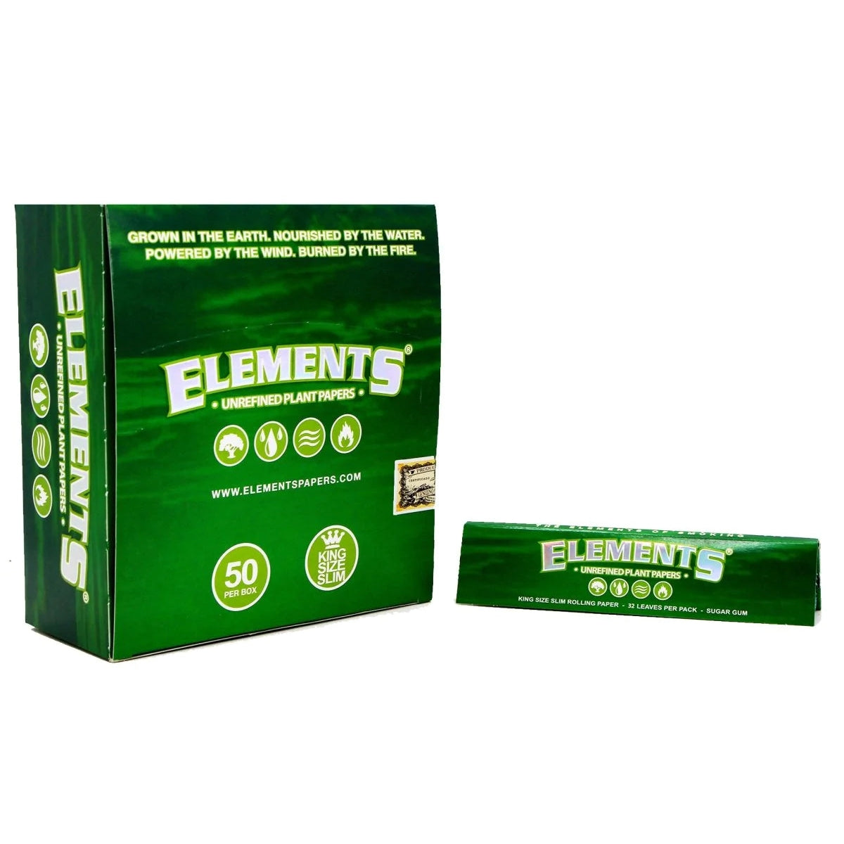 Elements King Size Slim Unrefined Plant Rolling Papers-Elements-Blazed Wholesale