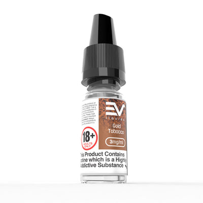 EV 10ml E-Liquids: Gold Tobacco - 6mg Freebase (10 Pack)