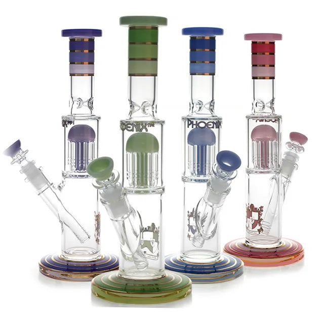 Phoenix Star: 12" Single 8 Arm Percolator Glass Bong