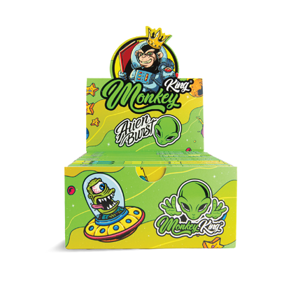 Monkey King Rolling Papers & Tips: Alien Burst - King Size Unbleached (24 Pack)