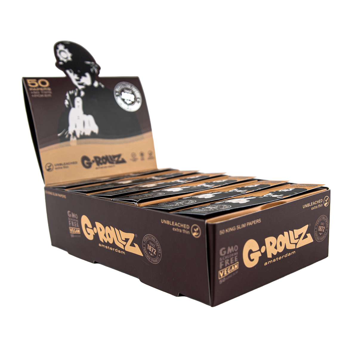 G-Rollz Banksy's Graffiti 'Rude Copper' Unbleached Kingsize Papers + Tips