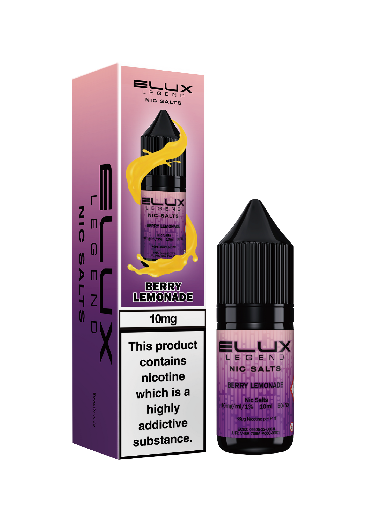 Elux Legend Nic Salts: Berry Lemonade - 10mg (10 Pack)